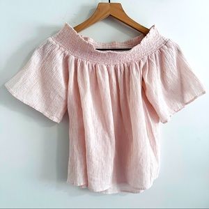 Cavalini Off The Shoulder Pink and White Striped Top